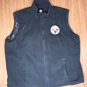 NFL Men's Steelers Grey Logo Zip Vest Jacket 2XL